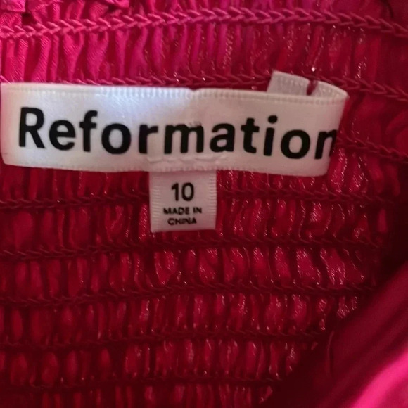 Reformation Pink Fonda Silk Dress - Picture 6 of 8